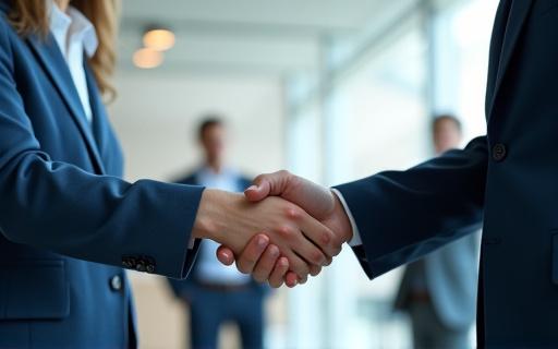 握手する二人のビジネスパーソン